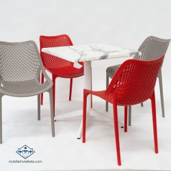 Acheter nos tables Miami avec pied blanc : extérieur