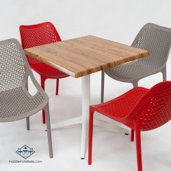 Acheter nos tables Miami avec pied blanc : extérieur
