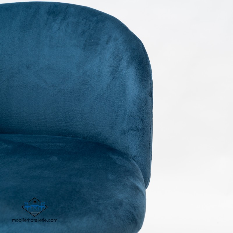 Chaise Velvet blue avec assise velours pour restaurant