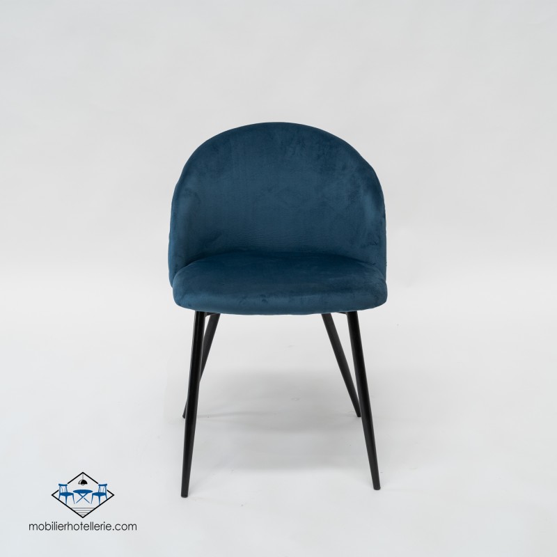 Chaise Velvet blue avec assise velours pour restaurant