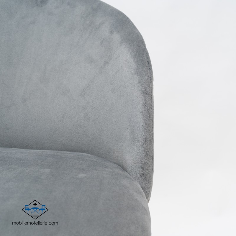 Chaise Velvet gris en velours doux pour l'hôtellerie
