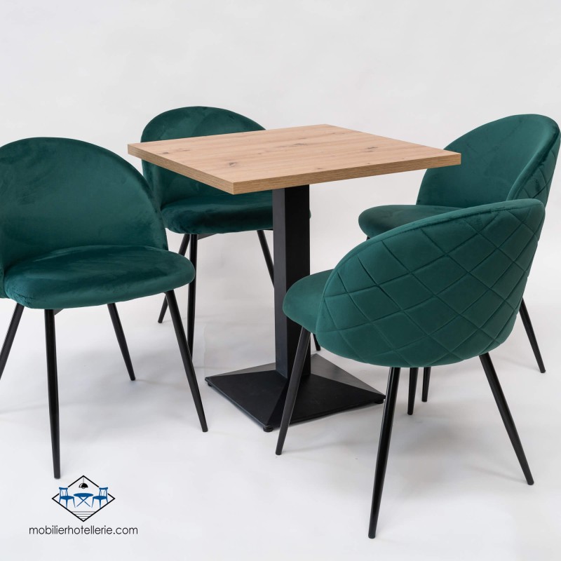 Chaise Velvet vert en velours chic pour l’hôtellerie