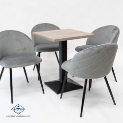Chaise Velvet gris en velours doux pour l'hôtellerie