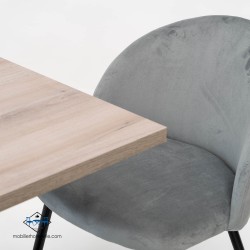 Chaise Velvet gris en velours doux pour l'hôtellerie