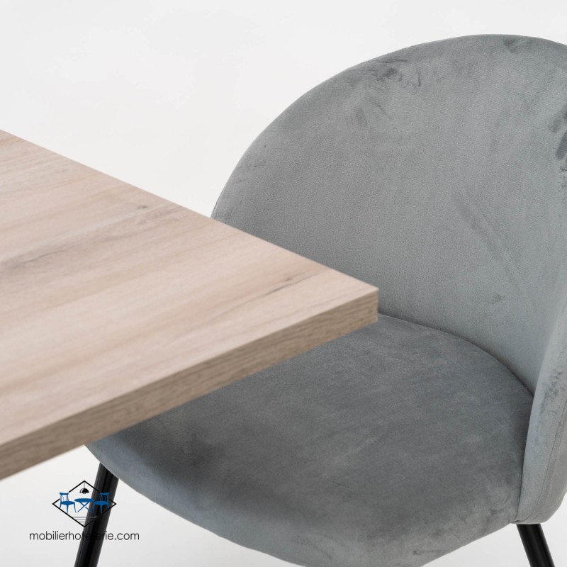 Chaise Velvet gris en velours doux pour l'hôtellerie