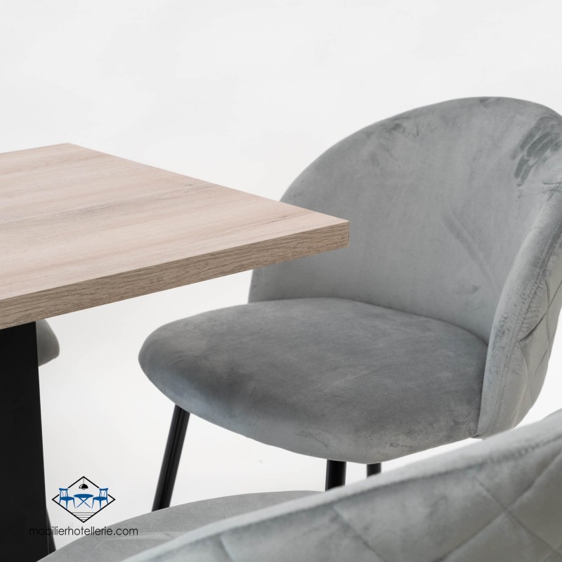 Chaise Velvet gris en velours doux pour l'hôtellerie