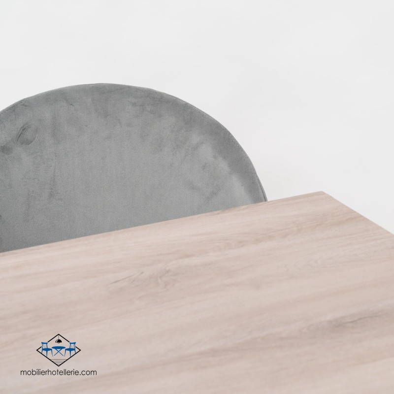 Chaise Velvet gris en velours doux pour l'hôtellerie