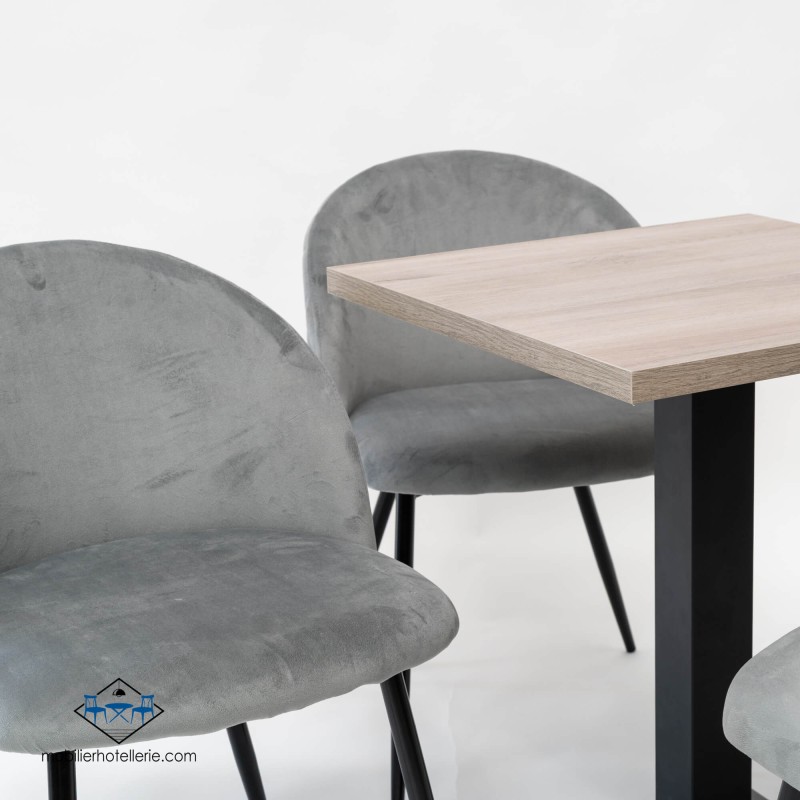 Chaise Velvet gris en velours doux pour l'hôtellerie