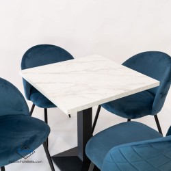 Chaise Velvet blue avec assise velours pour restaurant