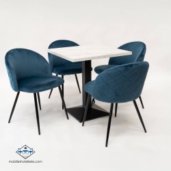 Ensemble Calma avec chaises en velours + table Daniela