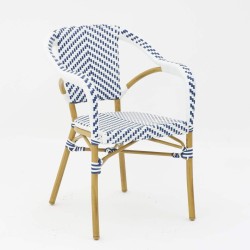 Fauteuil Parisien Pour Hotellerie Bleu et Blanc pas cher. Acheter F...