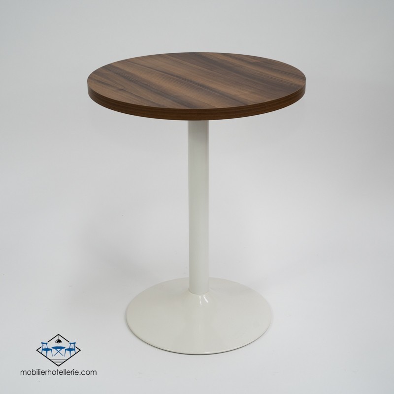 Table F Rond INTERIEUR Pied blanc