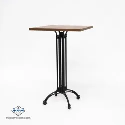 TABLE HAUTE CARRÉ VIENA INTERIEUR pied noir