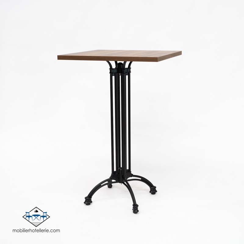 TABLE HAUTE CARRÉ VIENA INTERIEUR pied noir