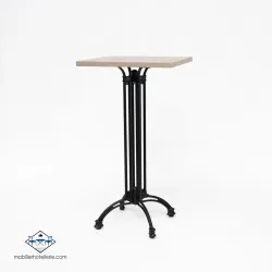 TABLE HAUTE CARRÉ VIENA INTERIEUR pied noir