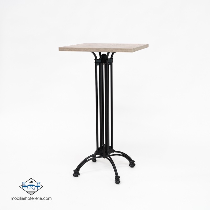TABLE HAUTE CARRÉ VIENA INTERIEUR pied noir