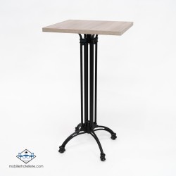 TABLE HAUTE CARRÉ VIENA INTERIEUR pied noir