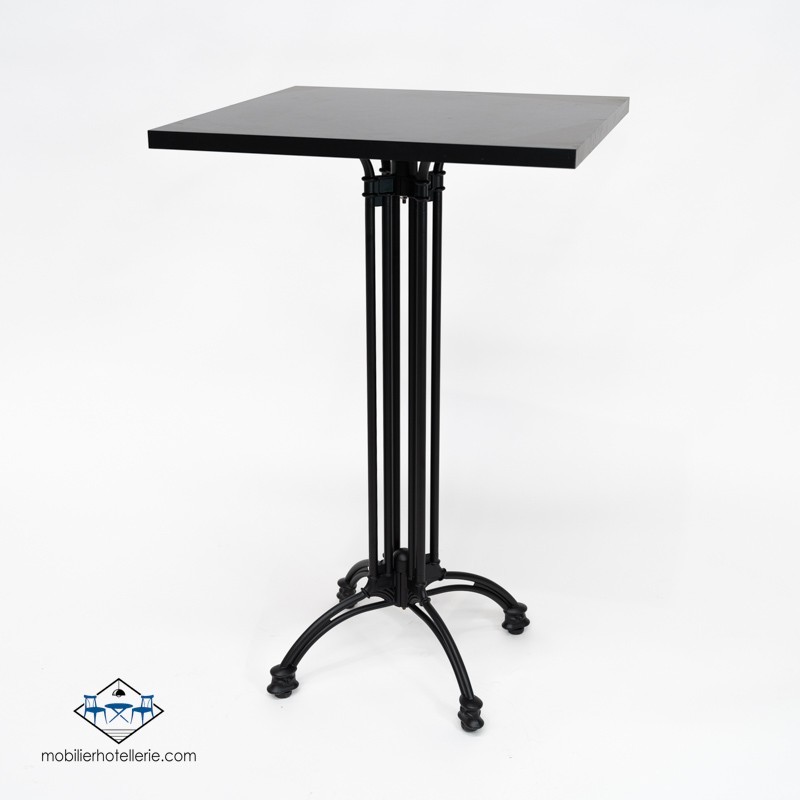 TABLE HAUTE CARRÉ VIENA INTERIEUR pied noir
