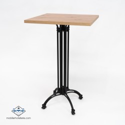 TABLE HAUTE CARRÉ VIENA INTERIEUR pied noir