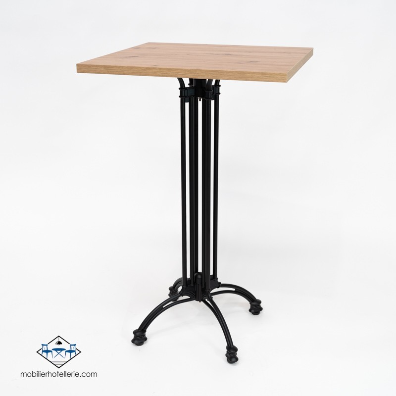 TABLE HAUTE CARRÉ VIENA INTERIEUR pied noir