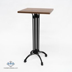 TABLE HAUTE CARRÉ VIENA INTERIEUR pied noir