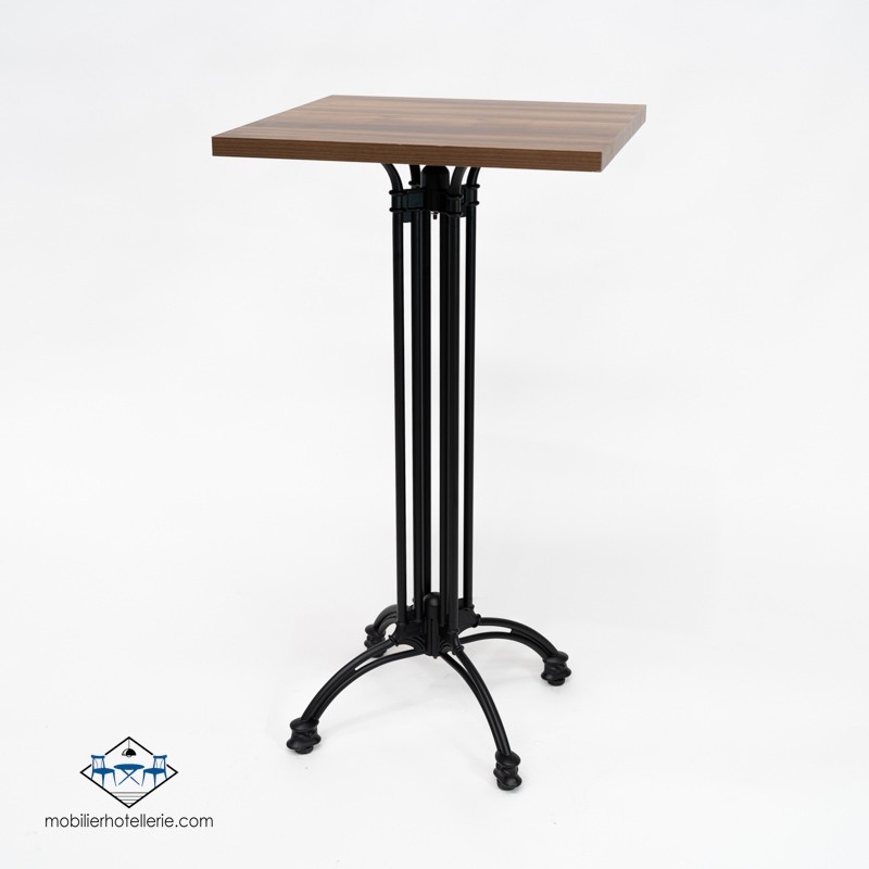 TABLE HAUTE CARRÉ VIENA INTERIEUR pied noir