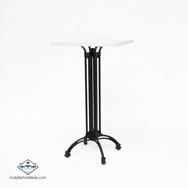 TABLE HAUTE CARRÉ VIENA INTERIEUR pied noir