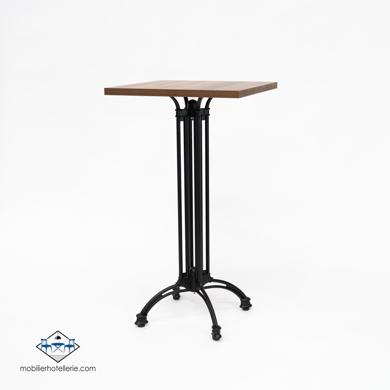 TABLE HAUTE CARRÉ VIENA INTERIEUR pied noir
