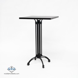 TABLE HAUTE CARRÉ VIENA INTERIEUR pied noir