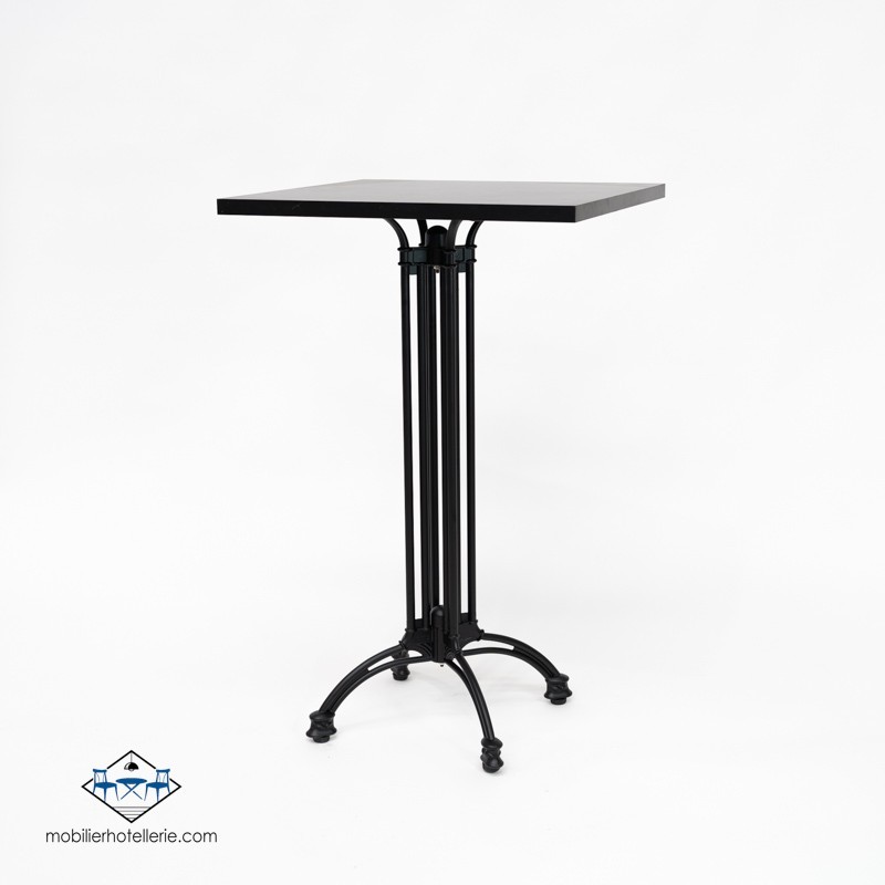 TABLE HAUTE CARRÉ VIENA INTERIEUR pied noir