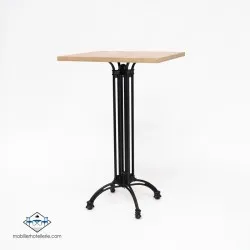 TABLE HAUTE CARRÉ VIENA INTERIEUR pied noir
