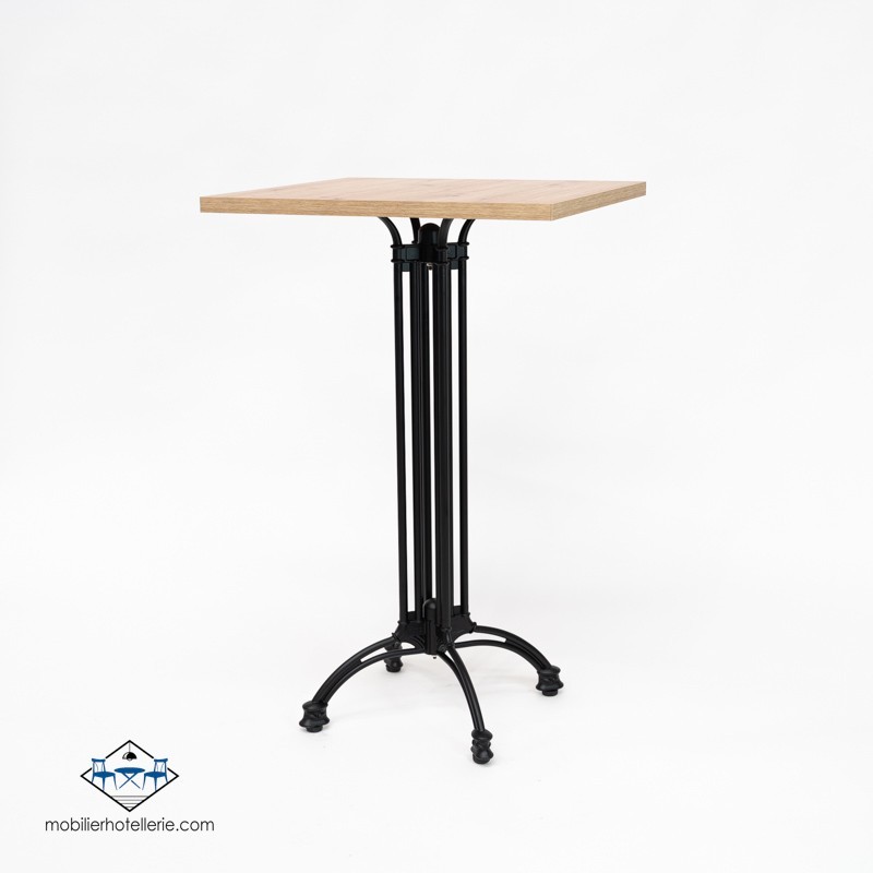 TABLE HAUTE CARRÉ VIENA INTERIEUR pied noir