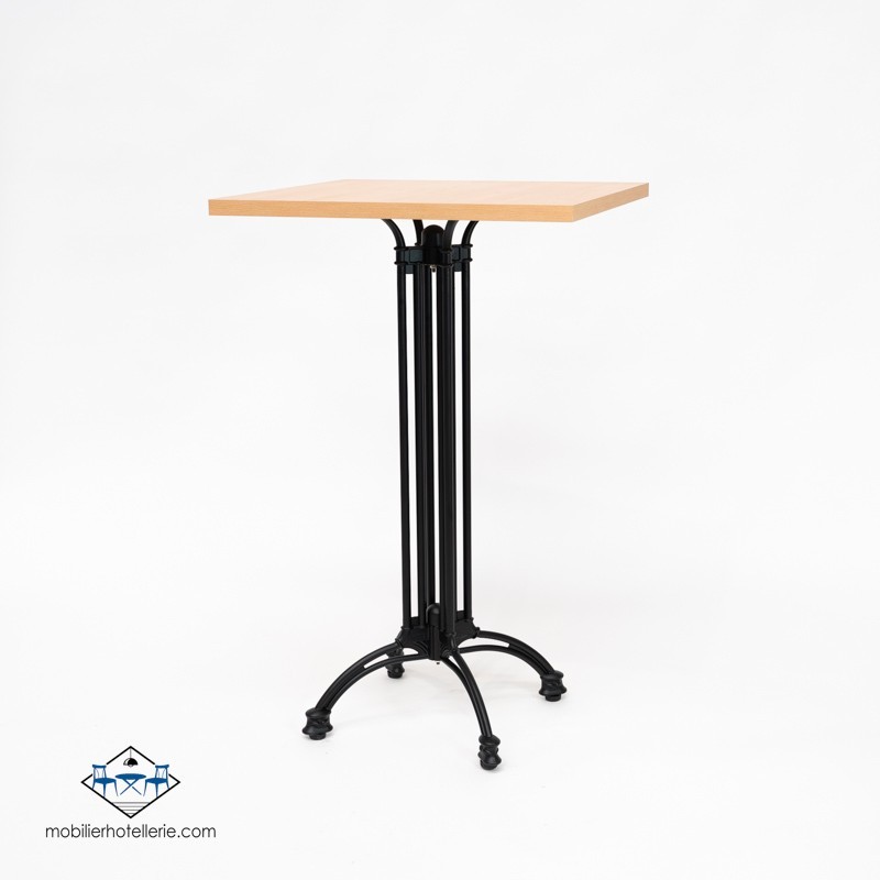 TABLE HAUTE CARRÉ VIENA INTERIEUR pied noir