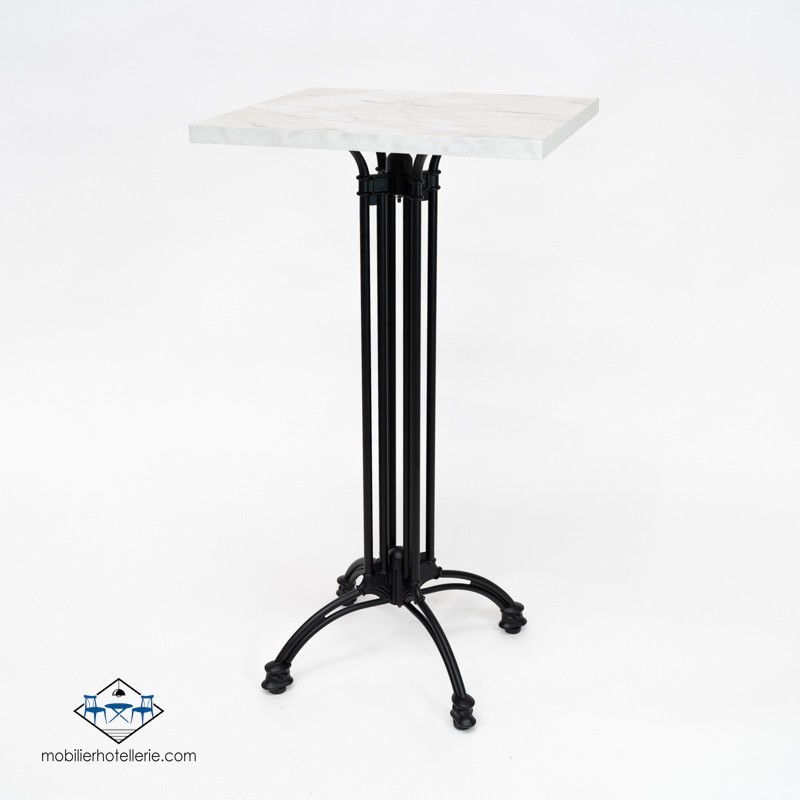 TABLE HAUTE CARRÉ VIENA INTERIEUR pied noir