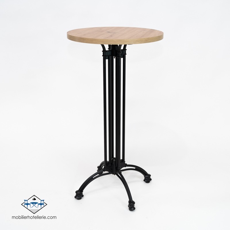 TABLE HAUTE ROND VIENA INTERIEUR pied noir