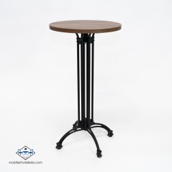 TABLE HAUTE ROND VIENA INTERIEUR pied noir