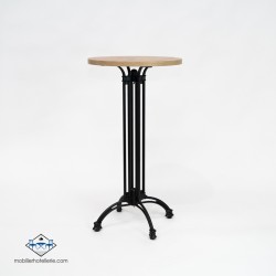 TABLE HAUTE ROND VIENA INTERIEUR pied noir