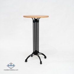 TABLE HAUTE ROND VIENA INTERIEUR pied noir