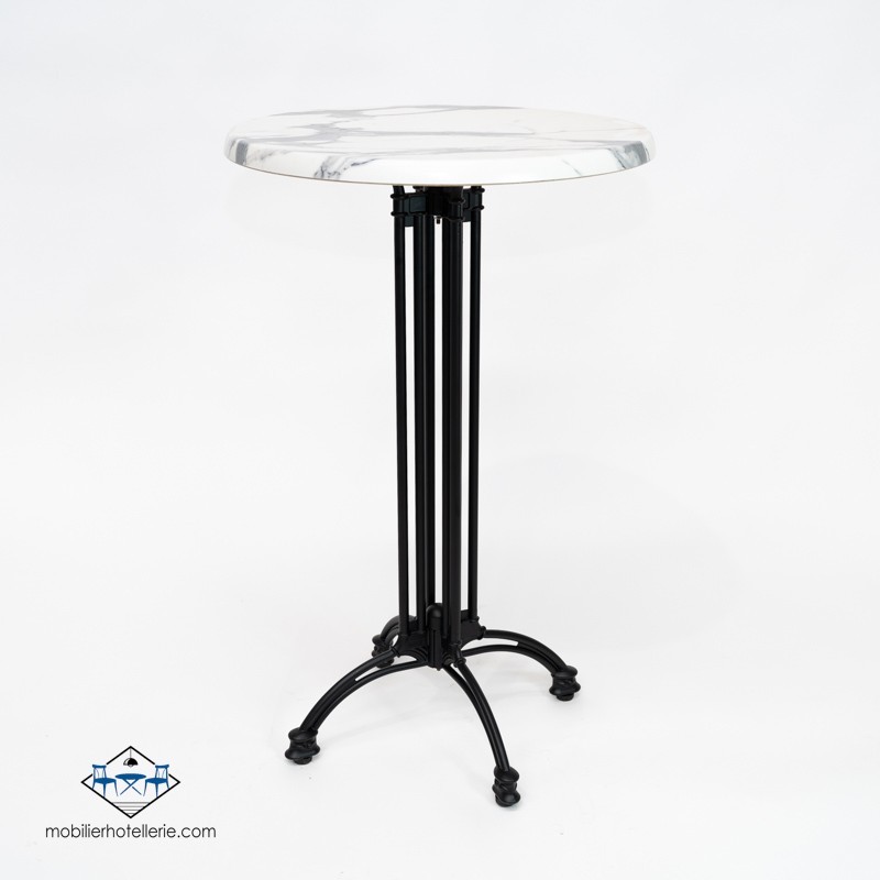 TABLE HAUTE ROND VIENA EXTERIEUR pied noir