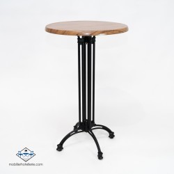 TABLE HAUTE ROND VIENA EXTERIEUR pied noir