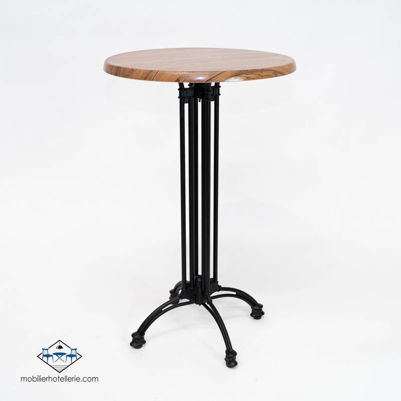 TABLE HAUTE ROND VIENA EXTERIEUR pied noir