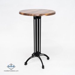 TABLE HAUTE ROND VIENA EXTERIEUR pied noir