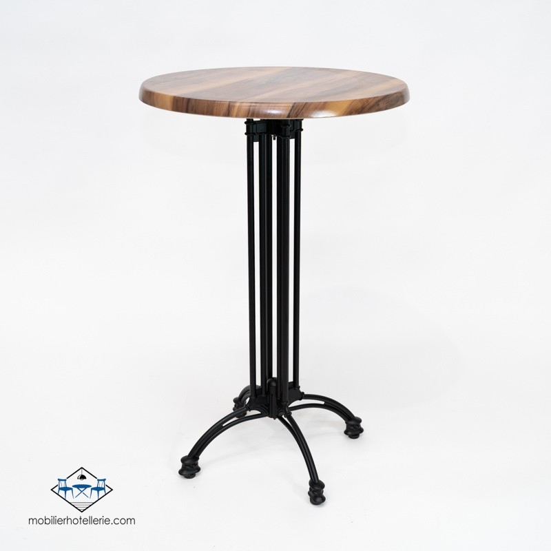 TABLE HAUTE ROND VIENA EXTERIEUR pied noir