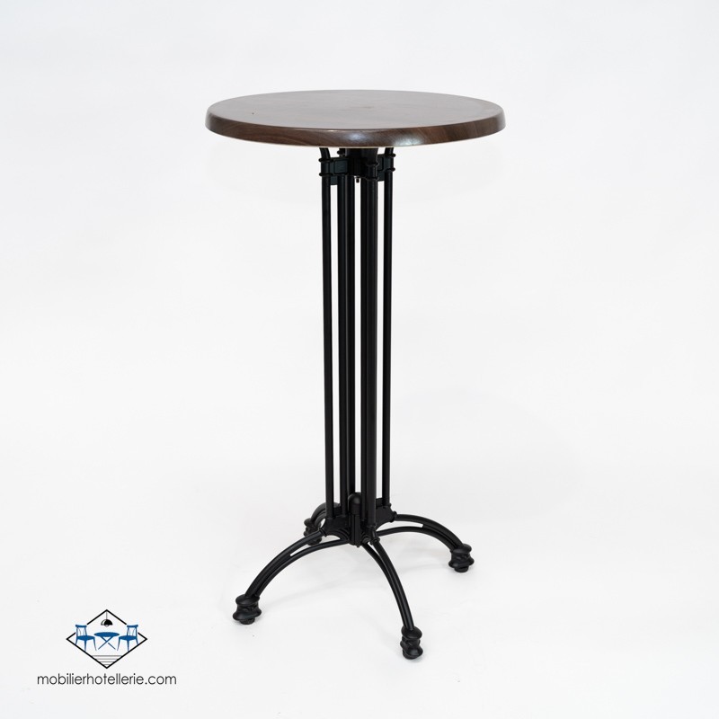 TABLE HAUTE ROND VIENA EXTERIEUR pied noir