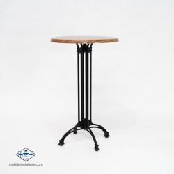 TABLE HAUTE ROND VIENA EXTERIEUR pied noir