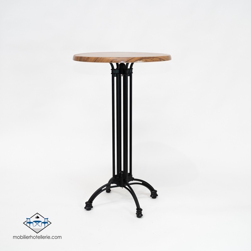 TABLE HAUTE ROND VIENA EXTERIEUR pied noir