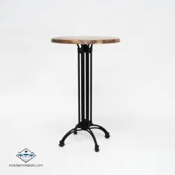 TABLE HAUTE ROND VIENA EXTERIEUR pied noir