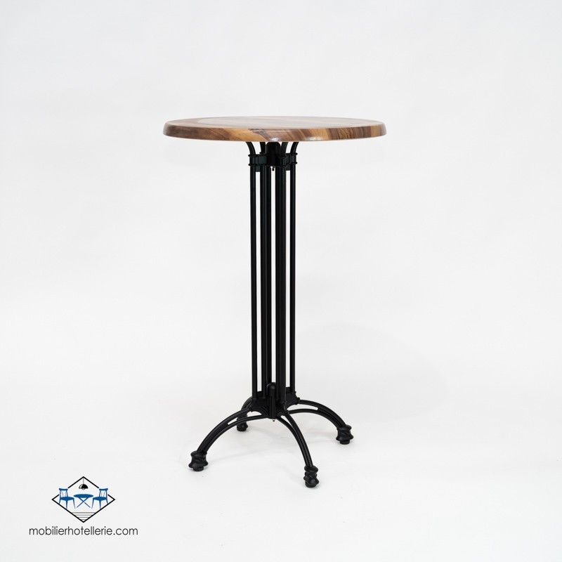 TABLE HAUTE ROND VIENA EXTERIEUR pied noir