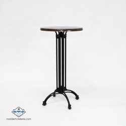 TABLE HAUTE ROND VIENA EXTERIEUR pied noir
