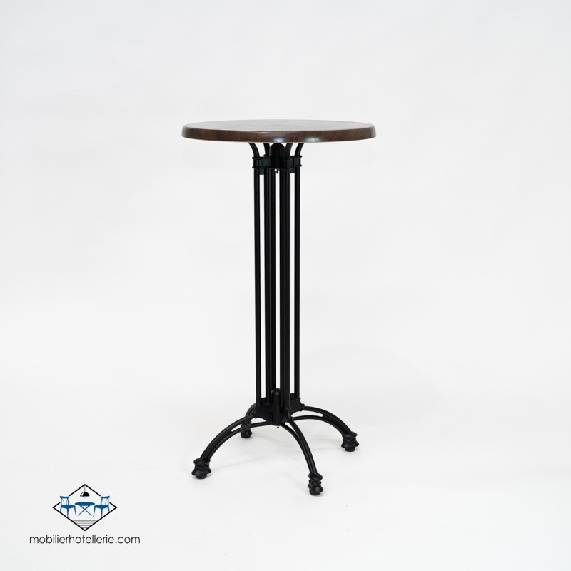 TABLE HAUTE ROND VIENA EXTERIEUR pied noir